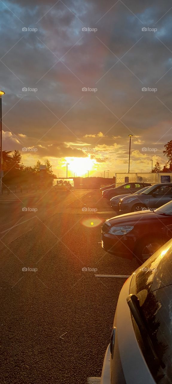 The sun setting in Tesco car park looked lovely tonight!