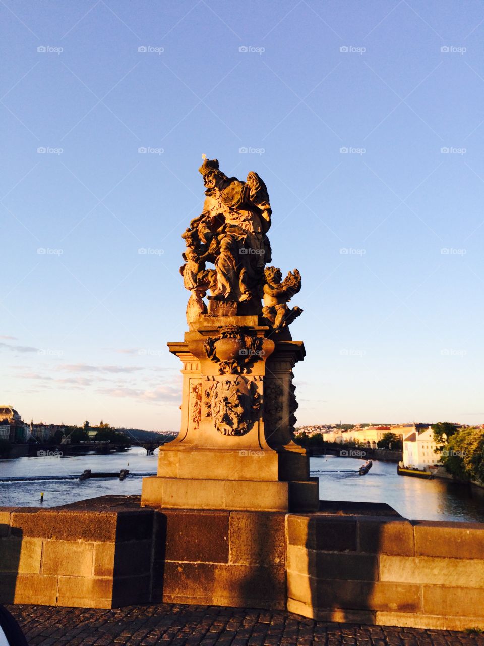 Sculpture on Charles Bridge in Prague, Czech Republic 