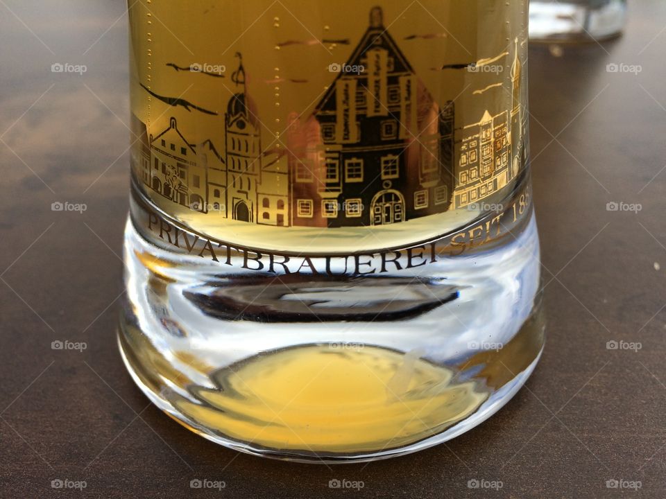 Base of glass of beer