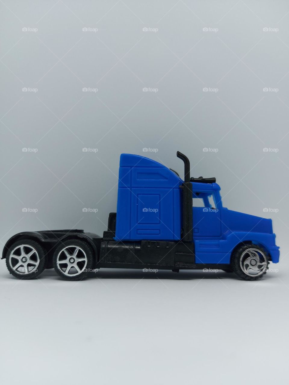 Trailer truck, trailer truck diecast on a white background