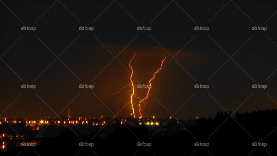 Storm at night. A big storm is going to come here