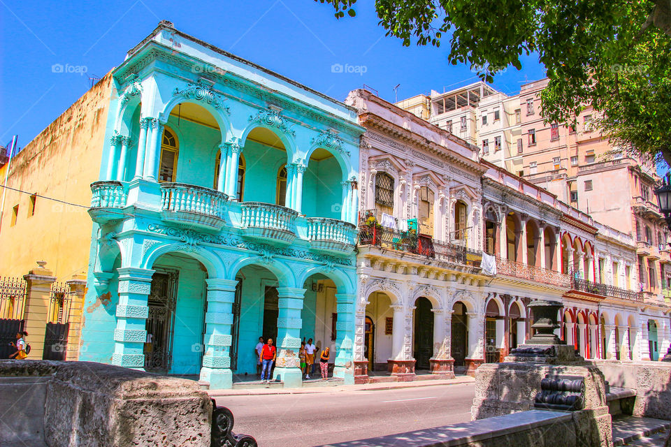 Buildings in old Havana Cuba 