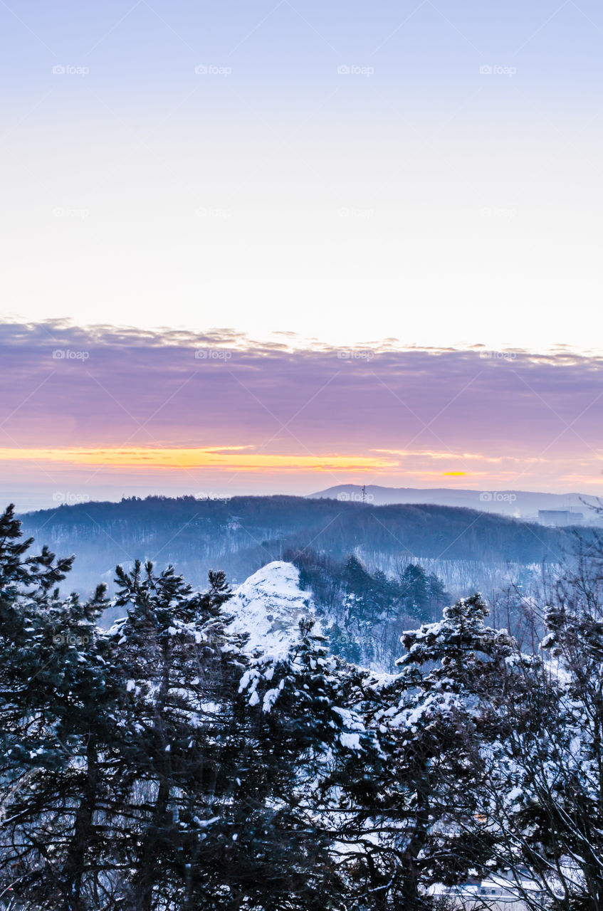 Nature landscape during sunset