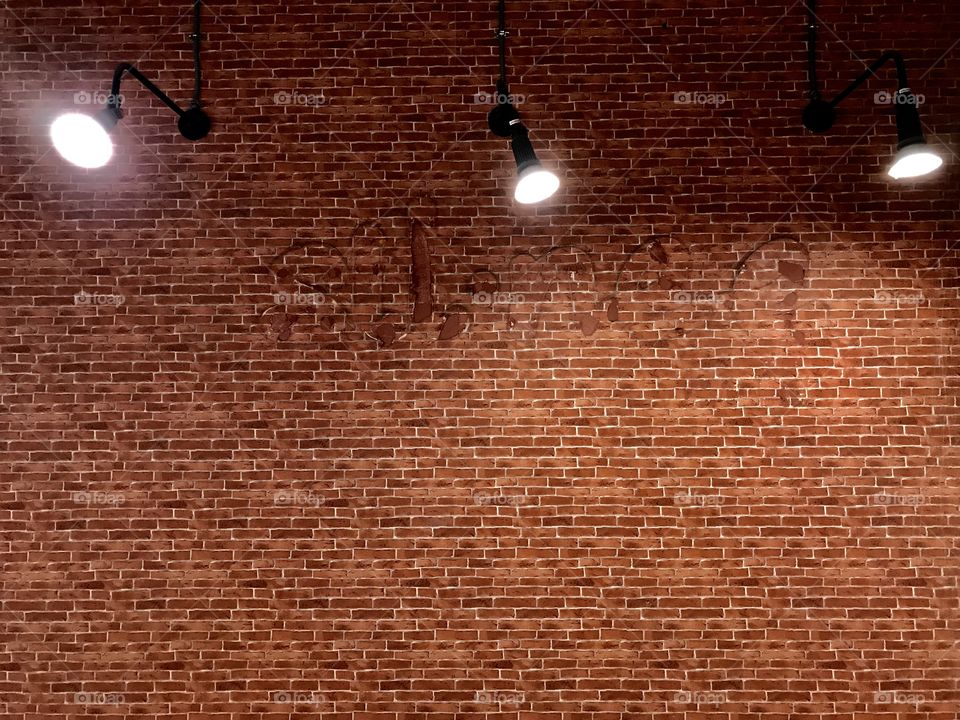 Brick wall with lighting