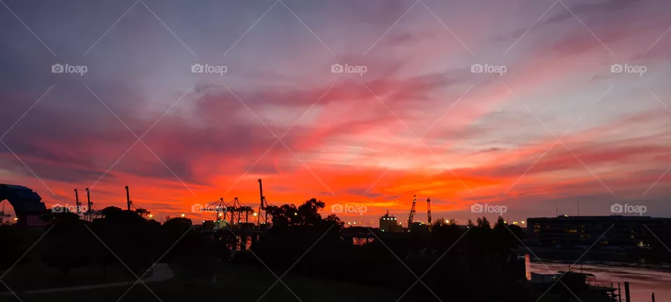fremantle harbour sunset