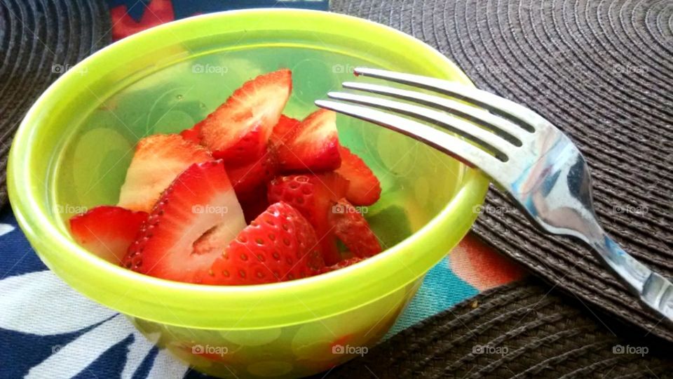 Snack Bowl of Strawberries