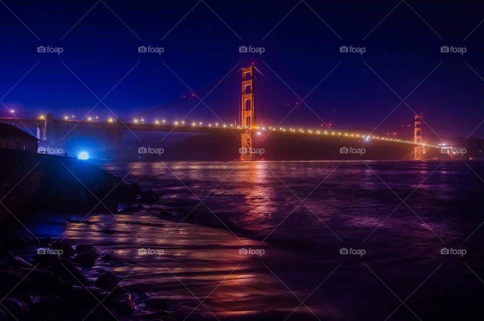 San Francisco Golden Gate at night.
