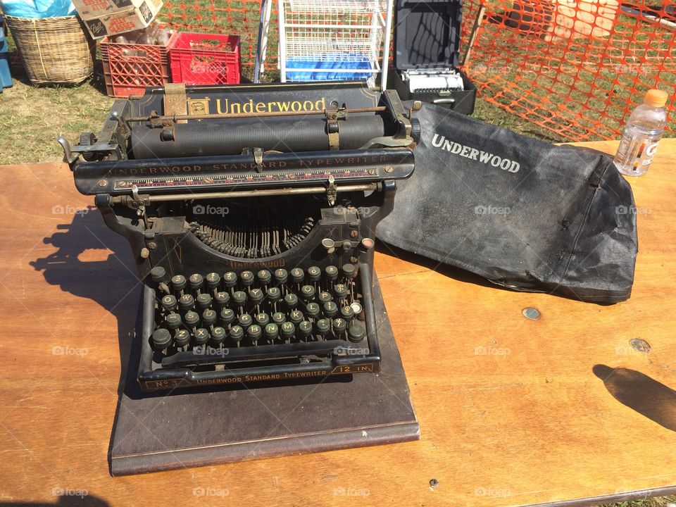 Vintage Underwood Typewriter. Photographed this antique typewriter at a charity auction in Maine.