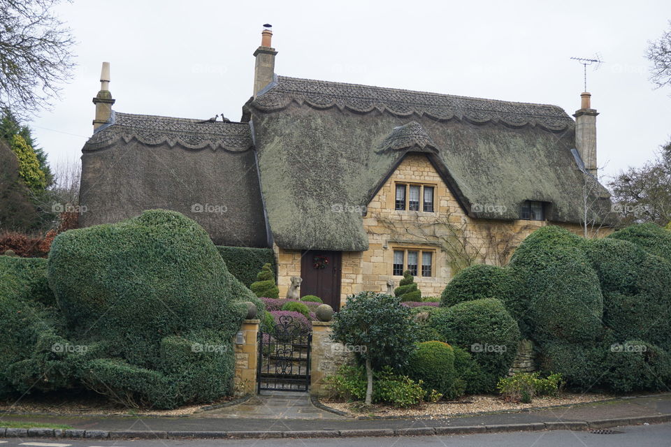 Pretty Thatched Christmas Cotswold Cottage