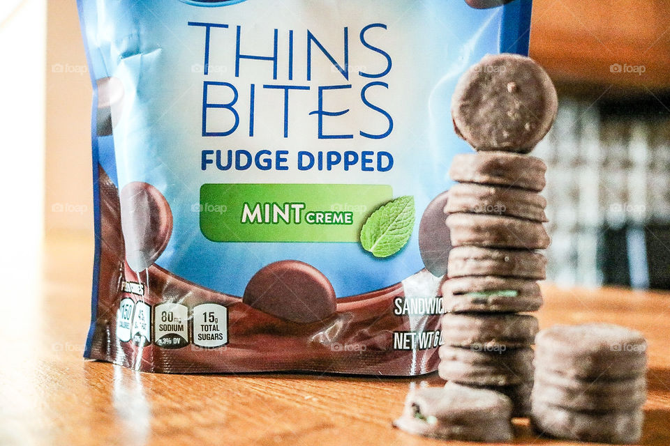 Thin bites mint cream Oreo cookies. So delicious.