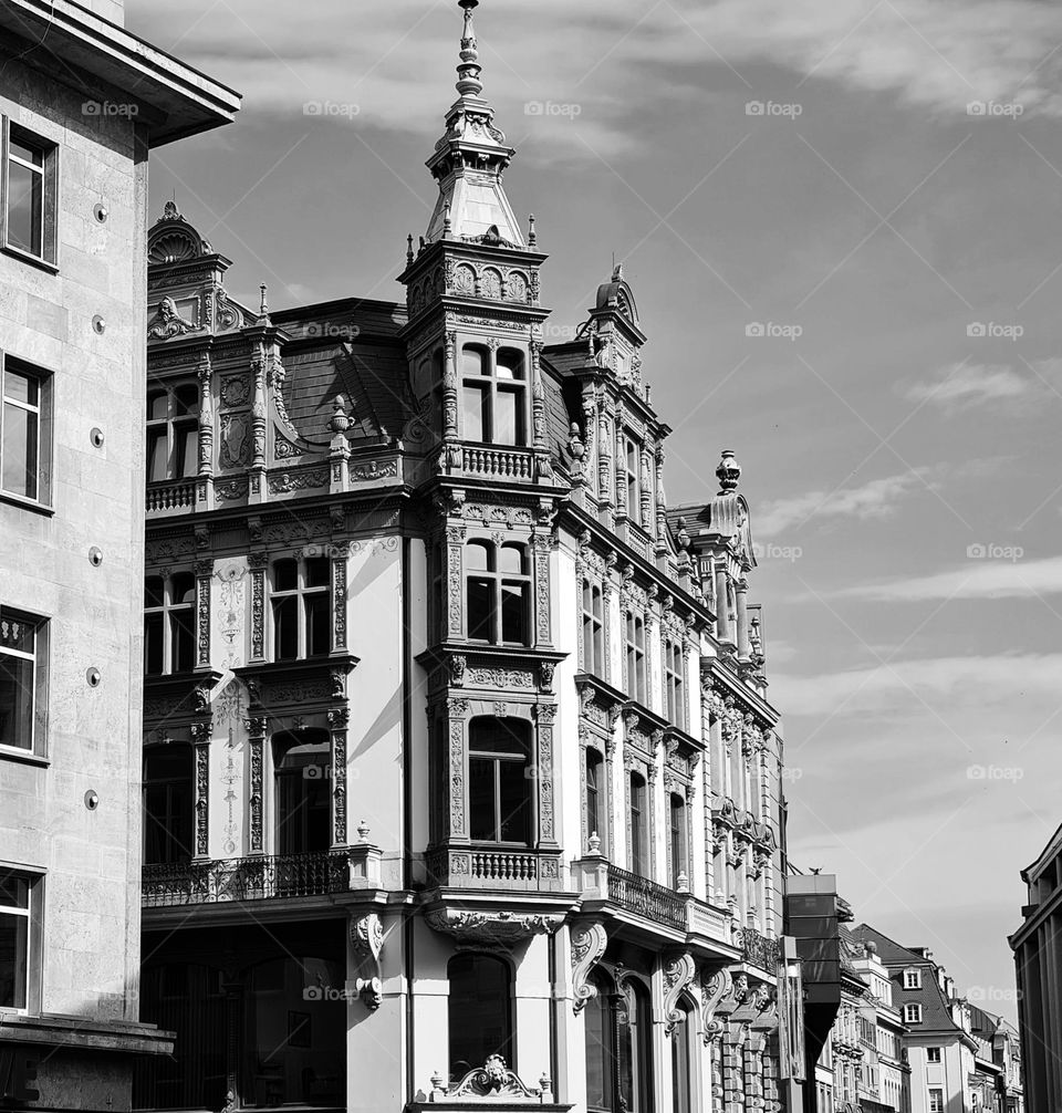 Building in black ang white