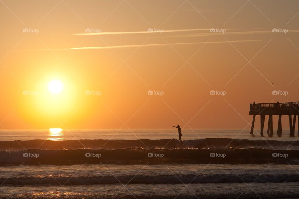 Surfing in the morning