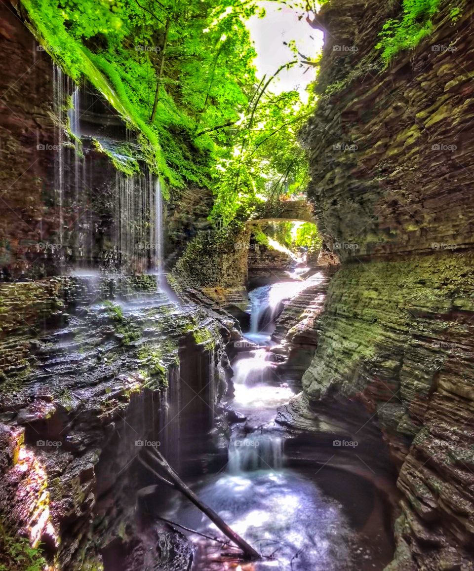 A series of cascades provide serenity in Watkins Glen State Park in upstate New York