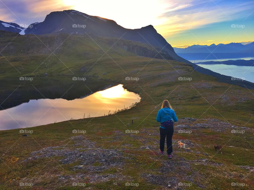 Sunset. Narvik in North-Norway 