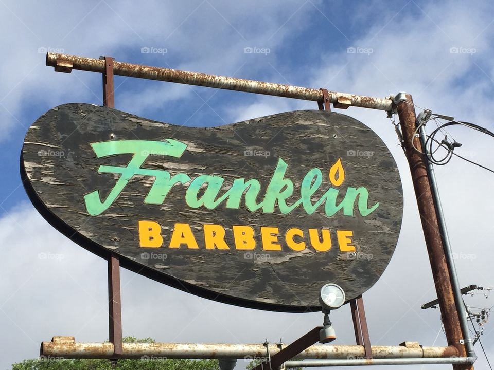 Austin barbecue . Franklin barbecue sign 