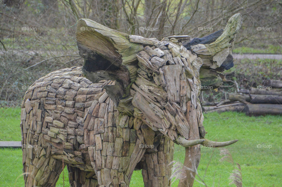 Wooden Elephant Statue