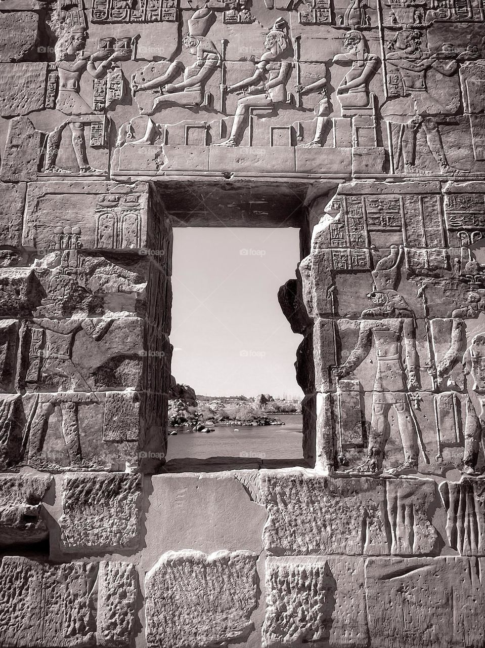 A window in time: Philae Temple, Aswan - Egypt.  