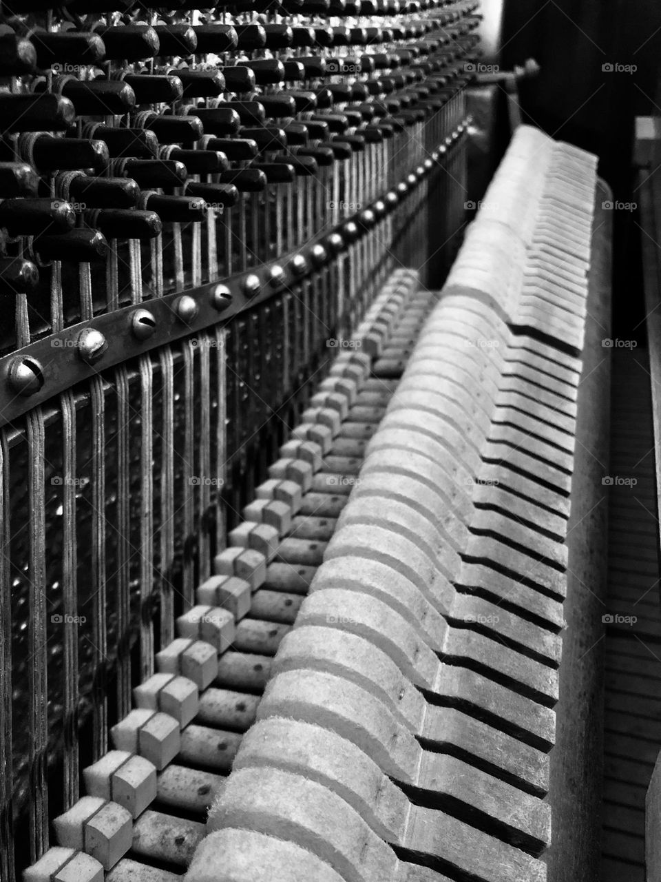 Inside a piano