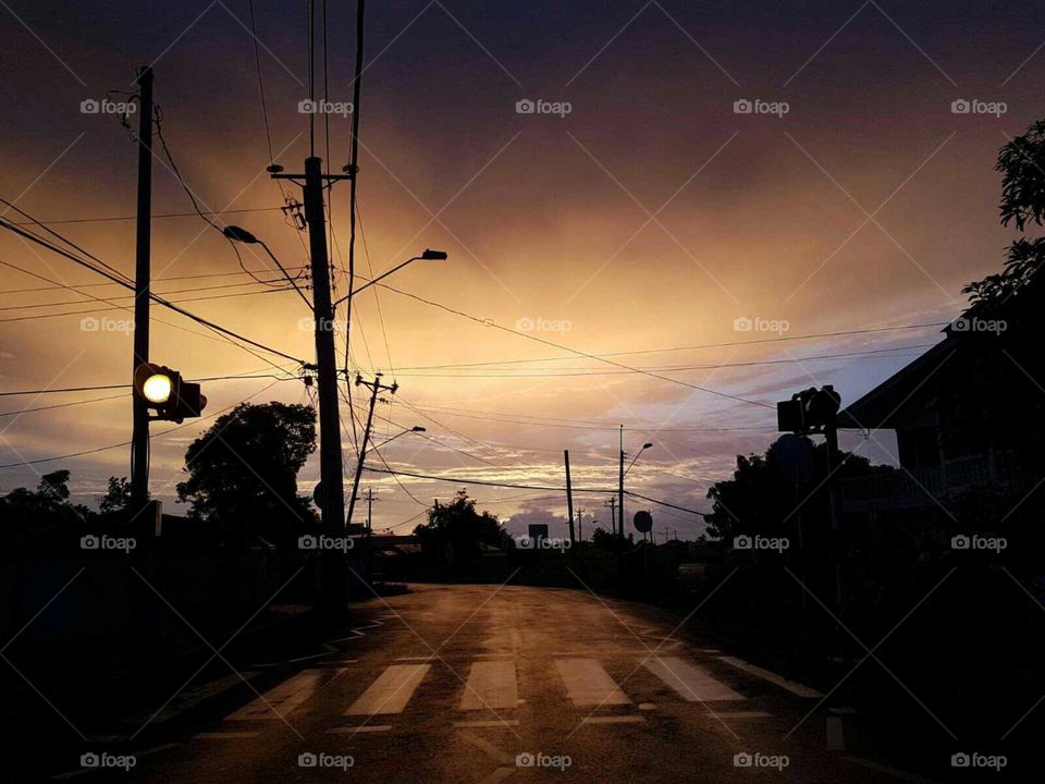 Street sunset view