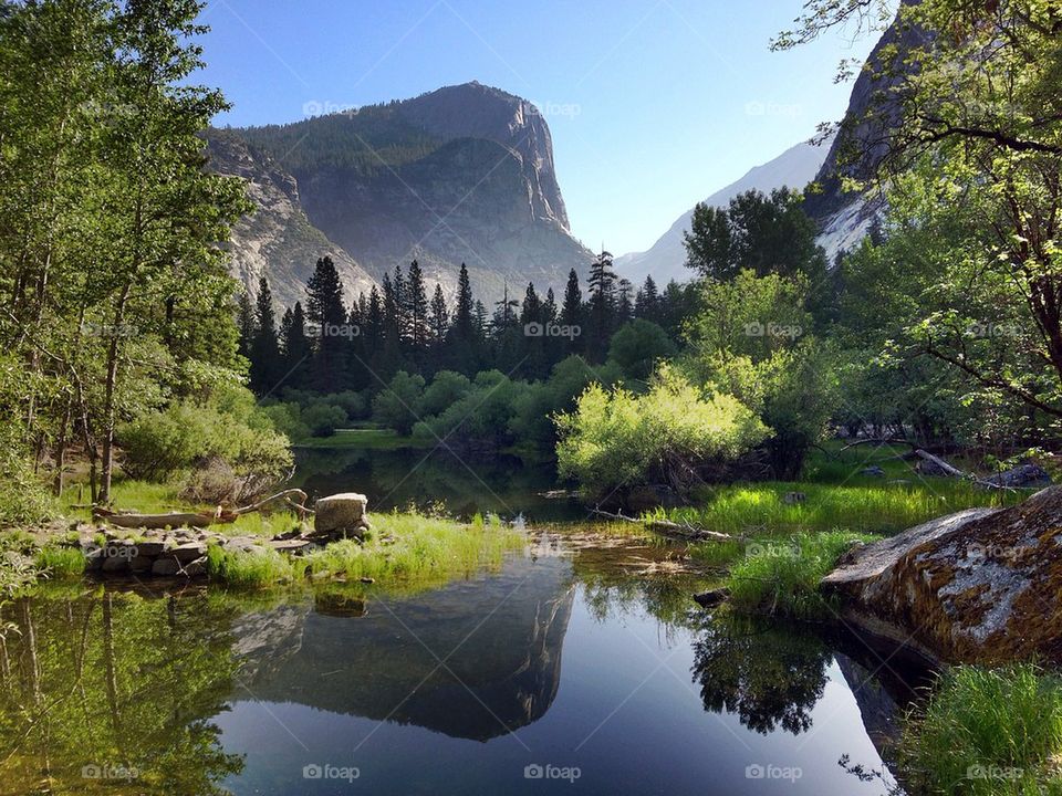 Reflection of mountain on the lake