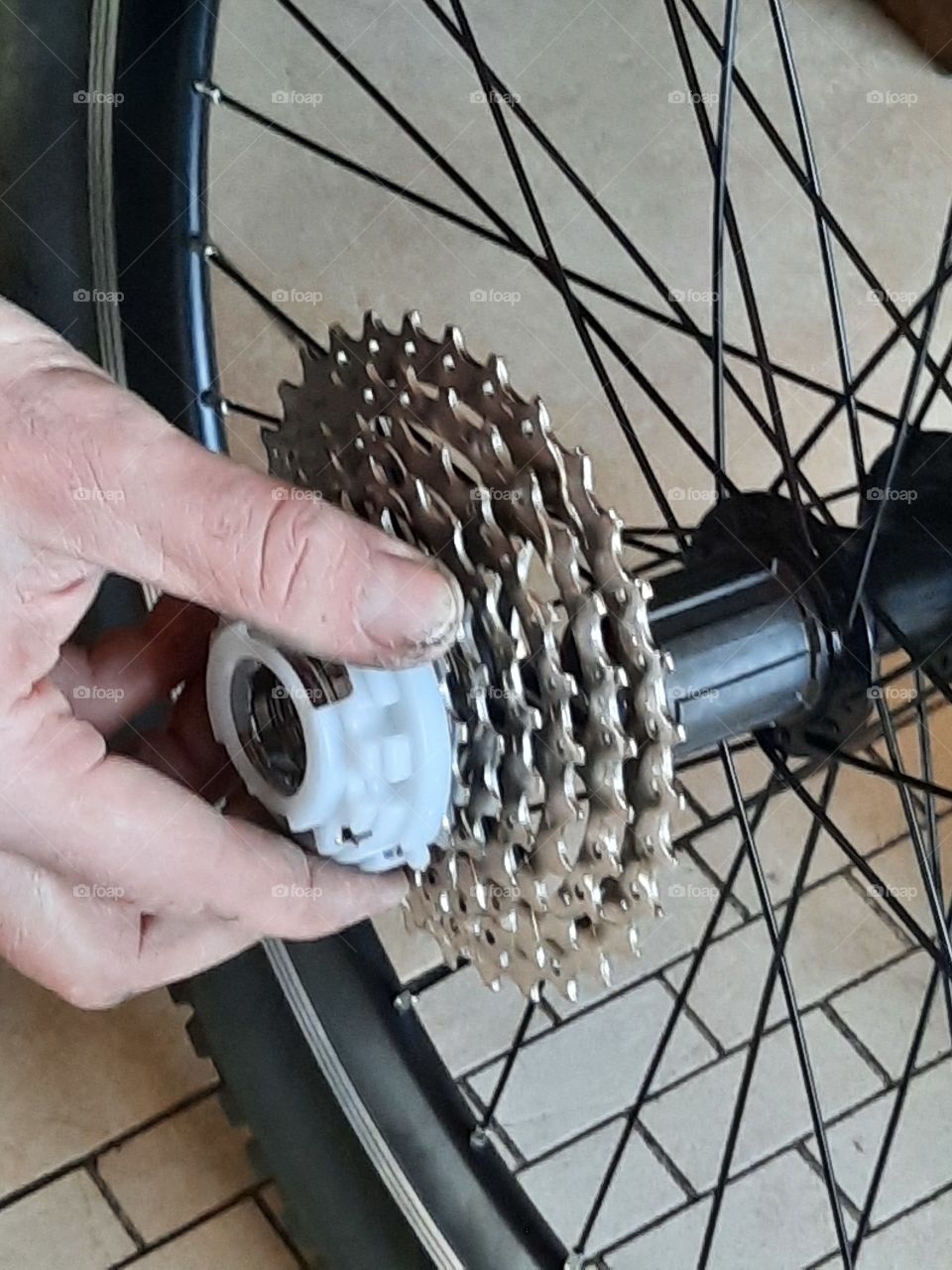 metal parts of bicycle wheele