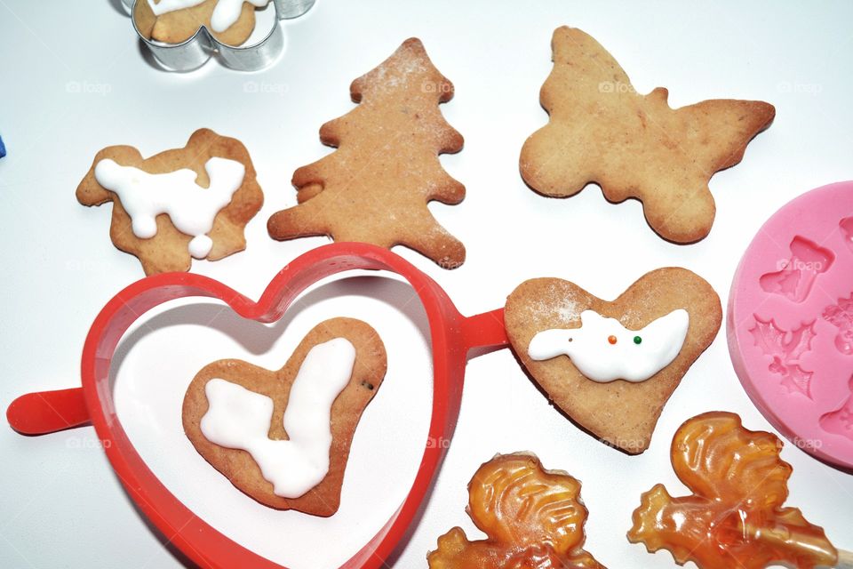 Cookie, Heart, No Person, Gingerbread, Sugar