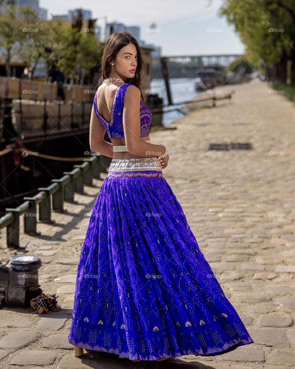 Melissa posing for a designer shoot in Paris 