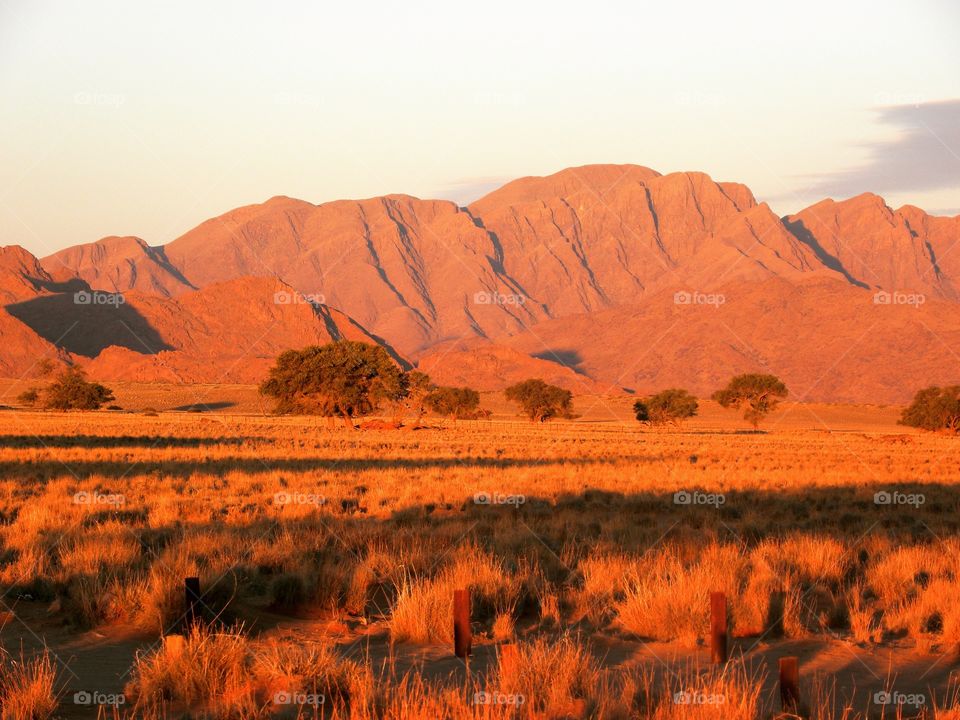 Beautiful sunset in Namibia