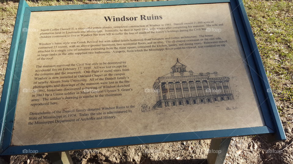 Windsor Ruins plague in Claiborne County, Mississippi