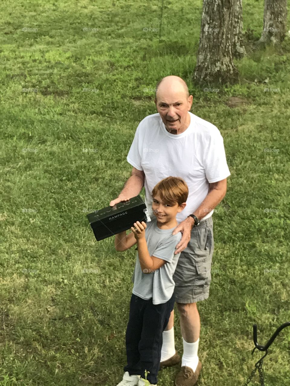 Getting ready for the eclipse with grandpa