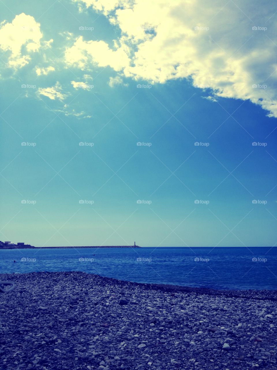 lighthouse, sea and sky