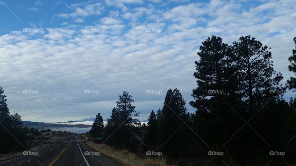 rolling clouds off Mount Shasta
