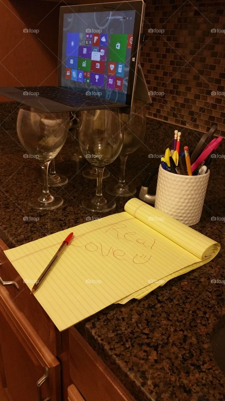 surface. on wine glasses