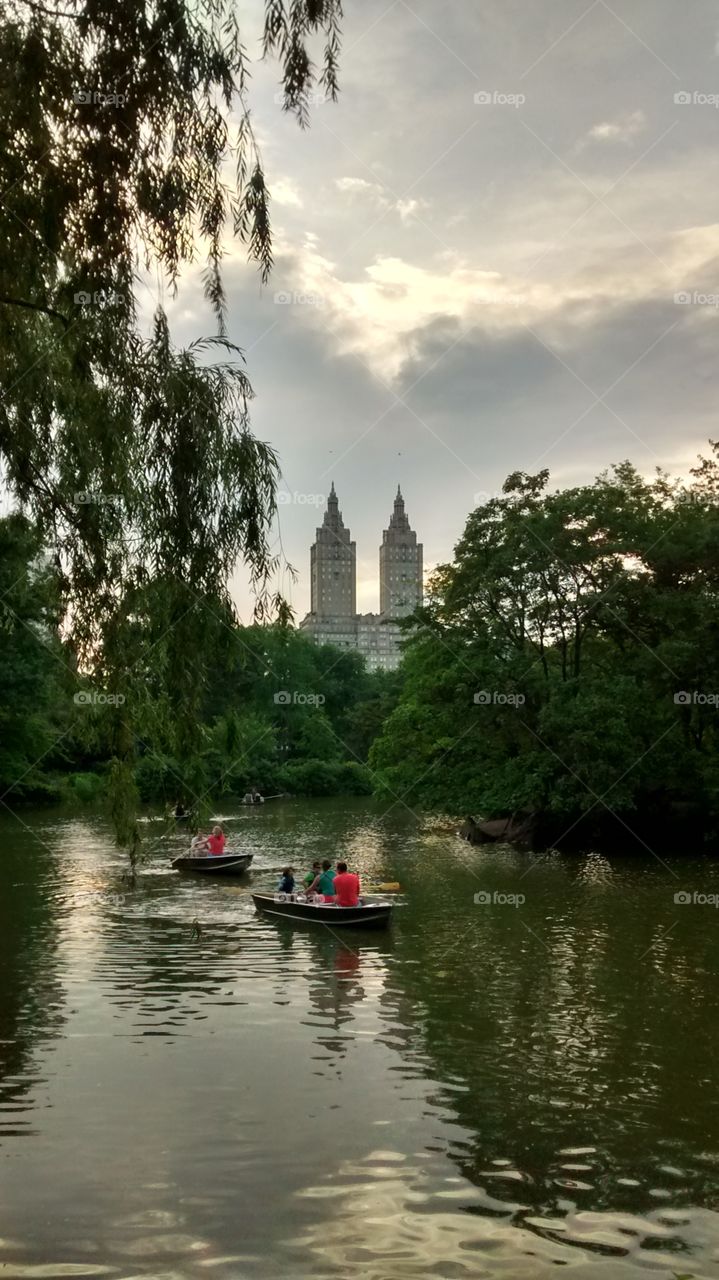 Rowboat in central Park new york