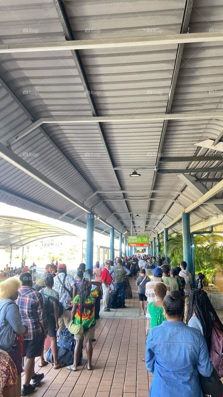 Long queue of the domestic flight in Jackson International Airport