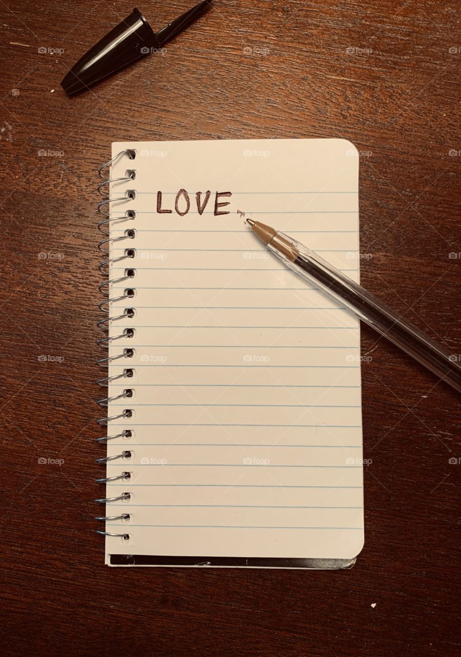Love, notepad 