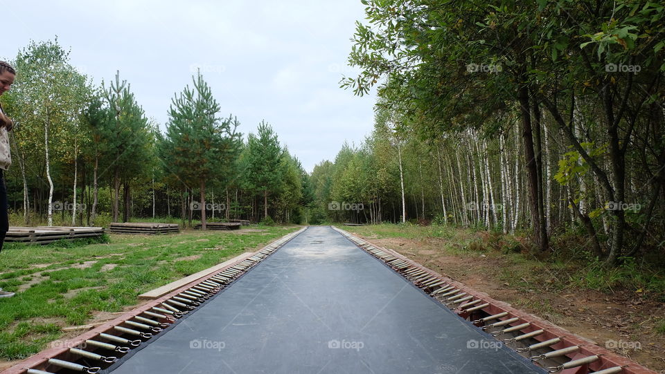 Street trampoline. Ecopark