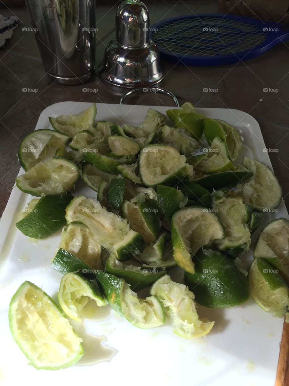 Mmm margaritas . Hand squeezed limes for margaritas
