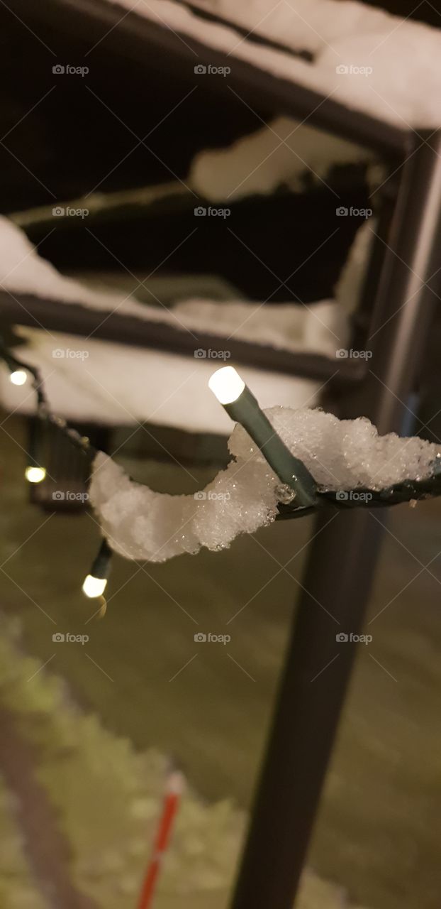 lights in snow and ice