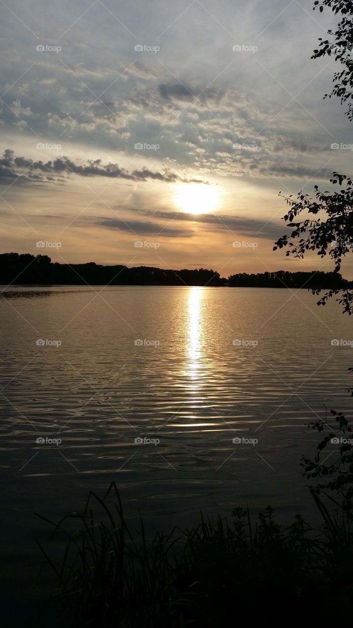 Sunset. Beautiful Sunset at a lake
