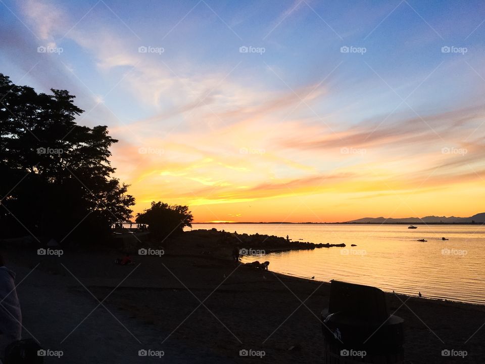 Dramatic sky reflected in lake