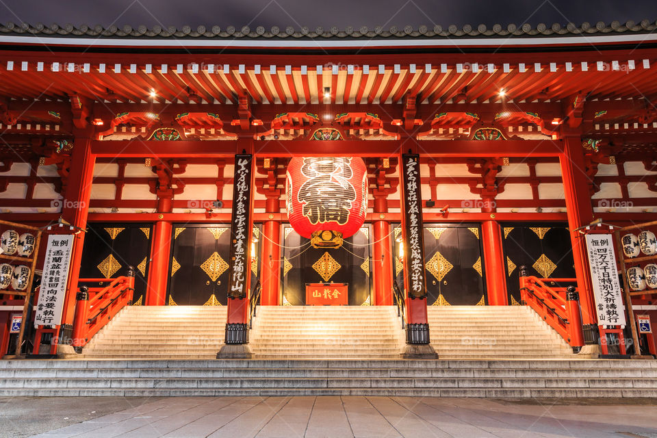 Sensoji japanese temple at night in Asakusa Tokyo Japan