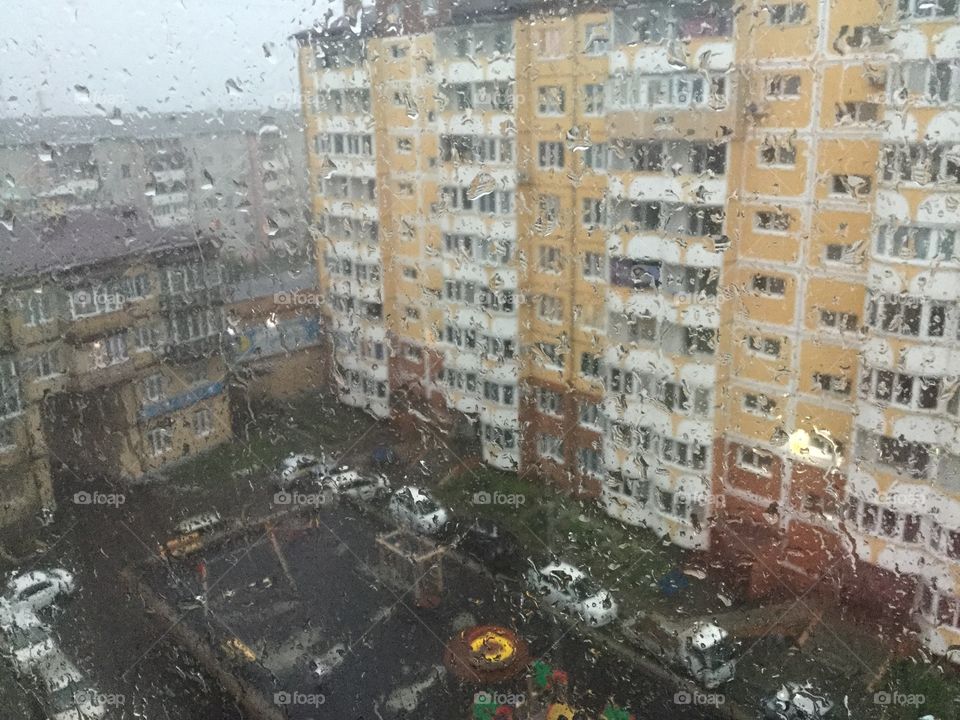 Russia. House. Home. Rainy day 