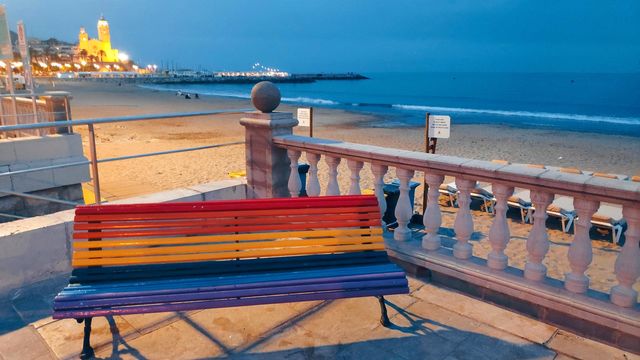 Rainbow bench.
