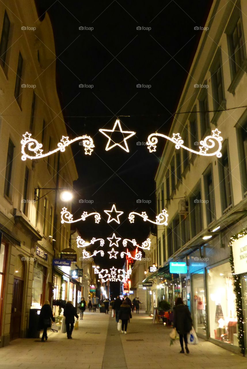 streetview at Christmas in gothenburg city