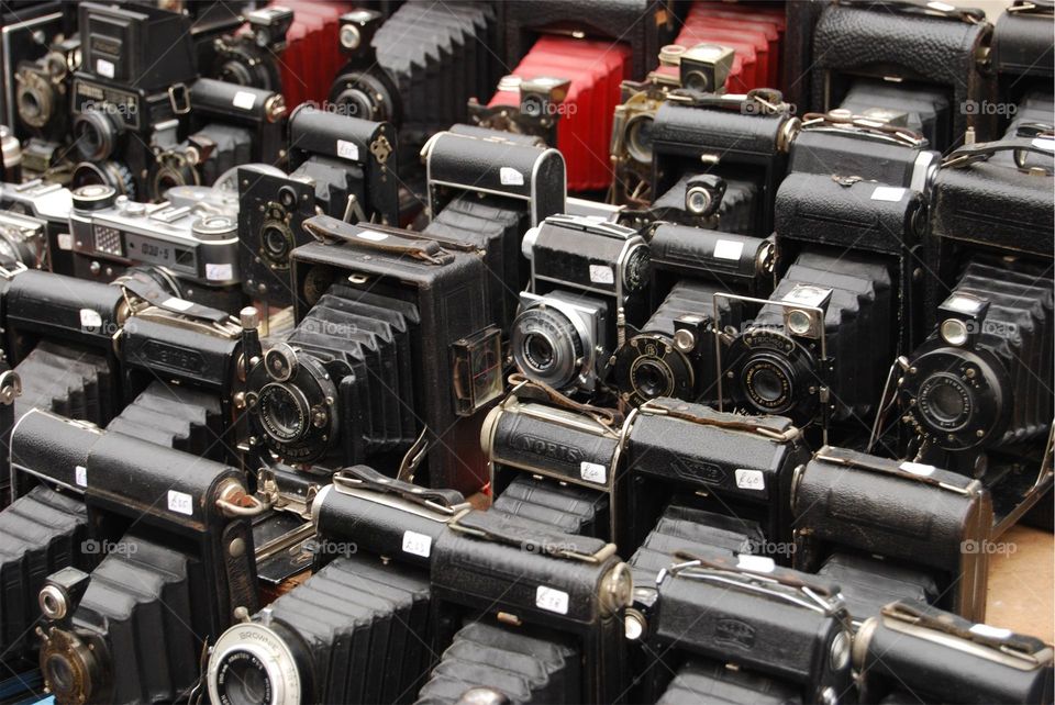 Beautiful photograph of different lenses of photographic equipment camera.