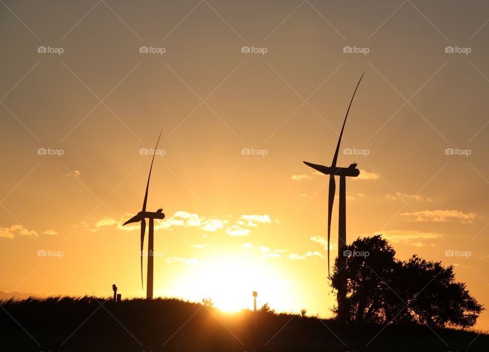 Wind farm Sunset