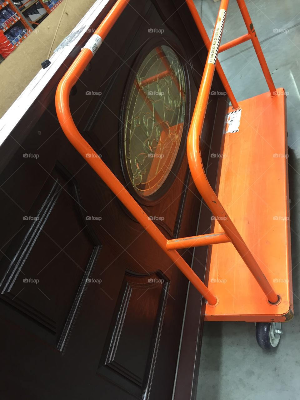 Orange building supply cart