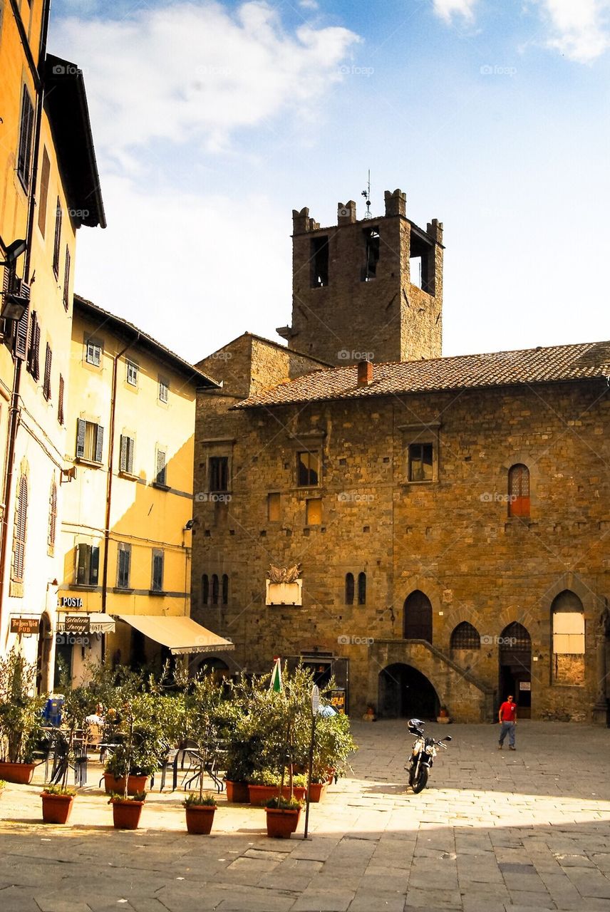 Market square in Cortona, Tuscany