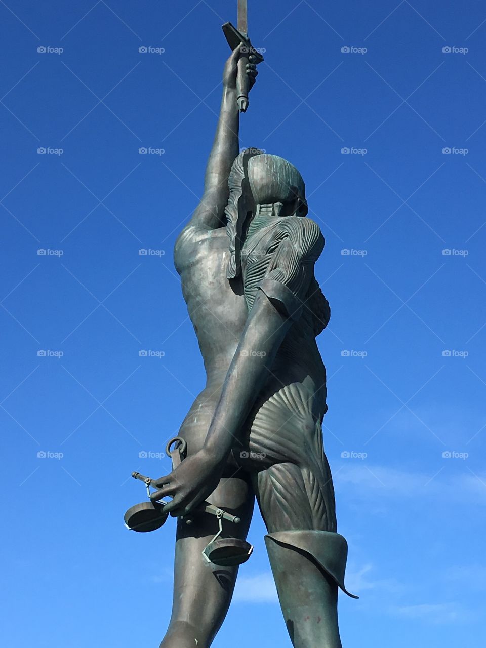 The shape of Verity, the symbol of a Truth and Justice. The strength and detail from Damien Hurst 